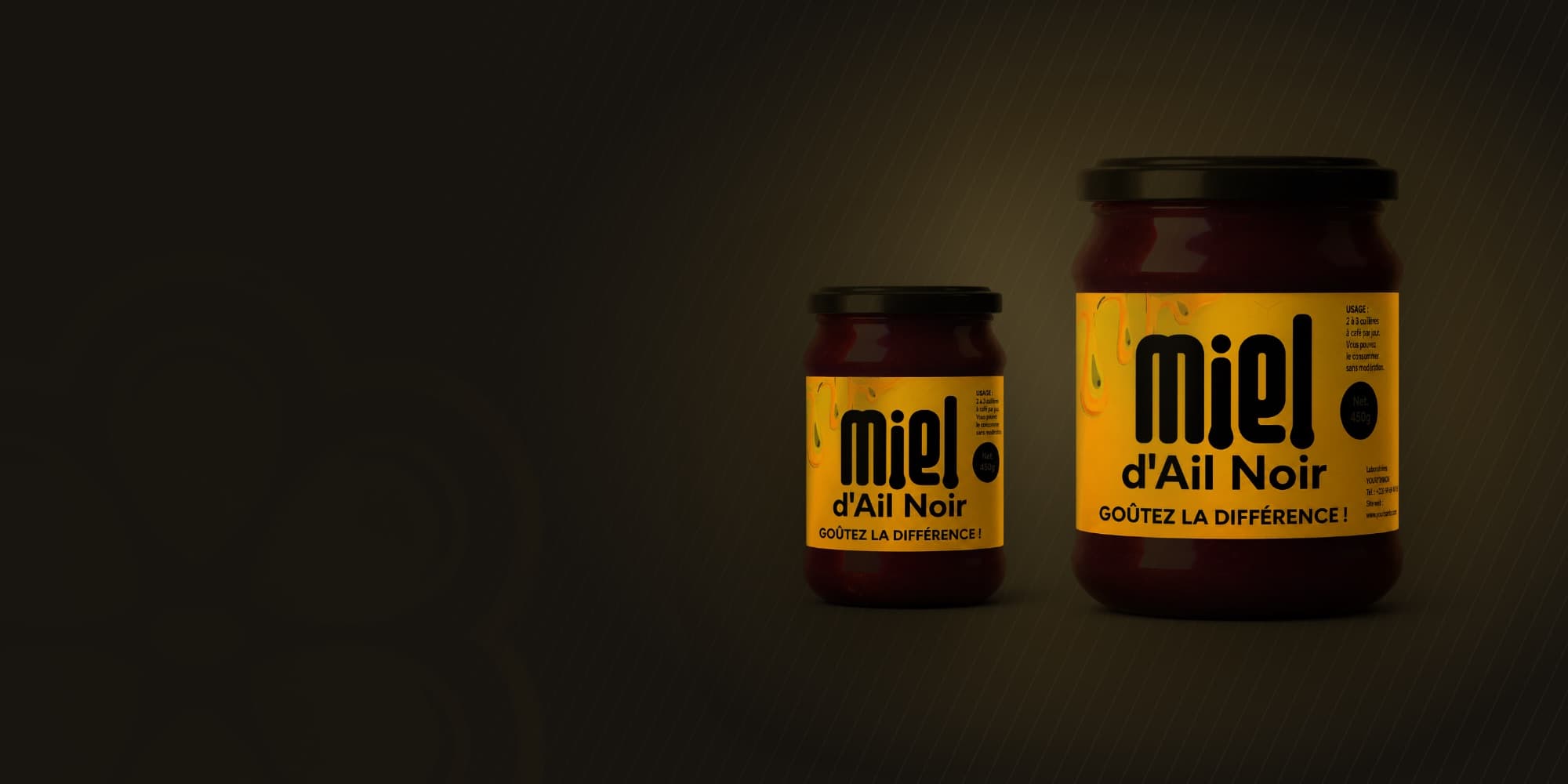 Pots de miel d'ail noir